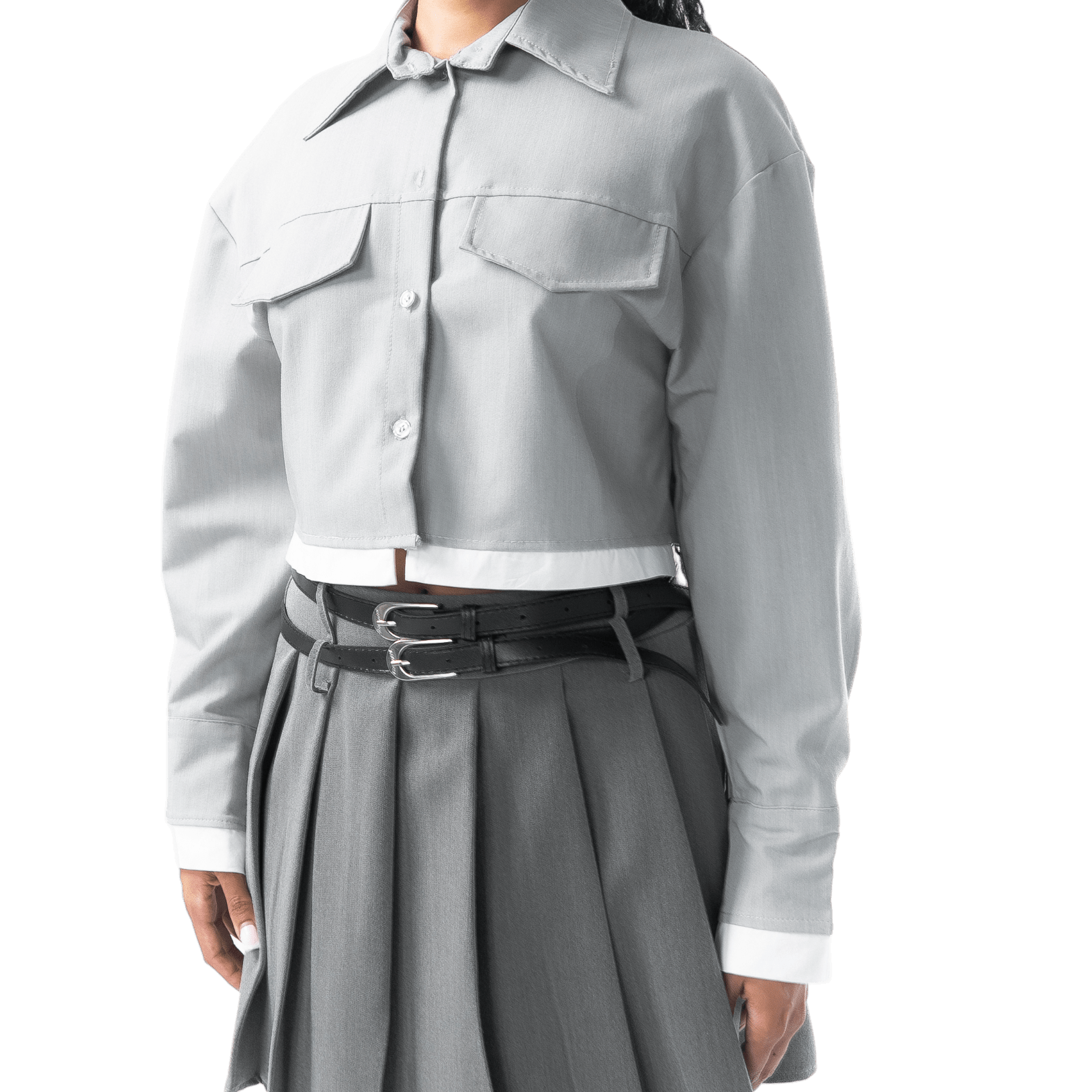 Cropped Utility Button - Up Shirt - GRLS CLUB