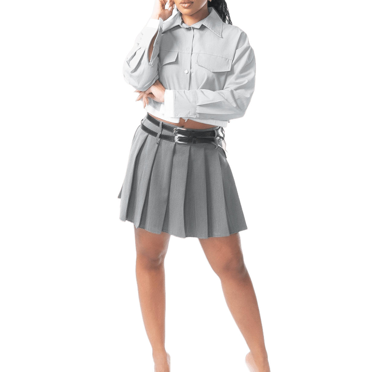 Cropped Utility Button - Up Shirt - GRLS CLUB