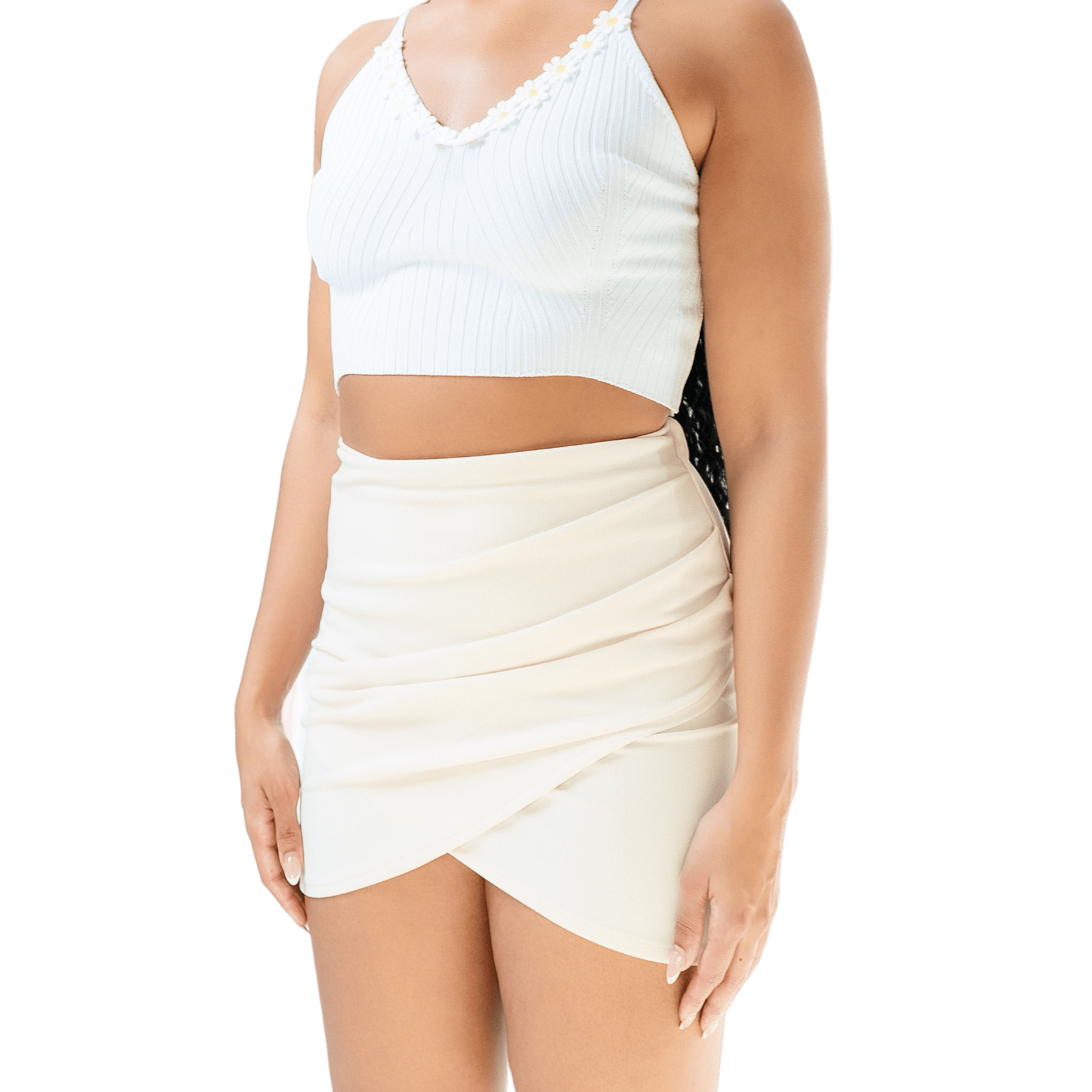 Daisy Trim Ribbed Crop Top - GRLS CLUB