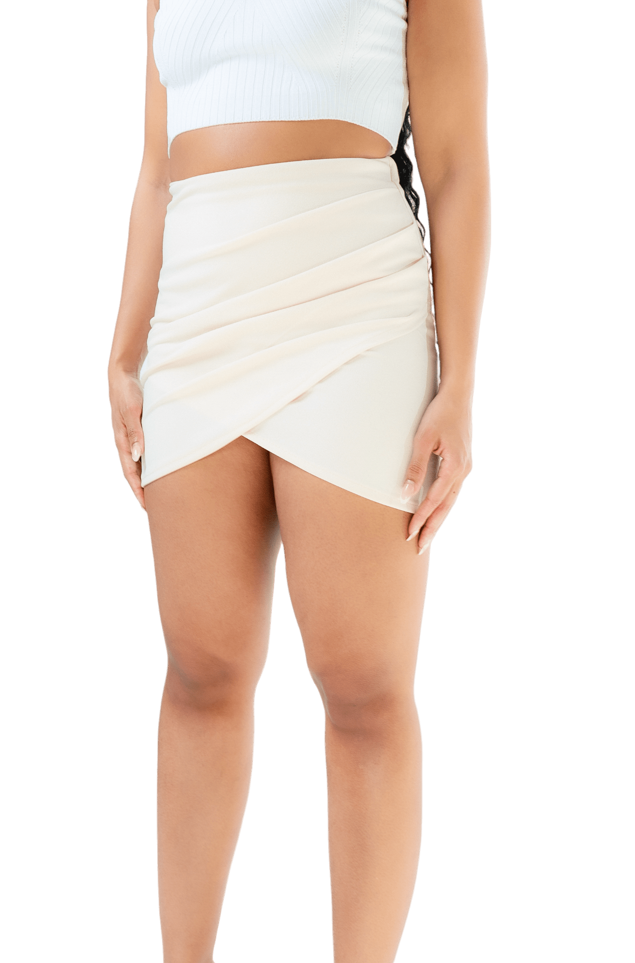 High Waisted Draped Mini Skirt - GRLS CLUB