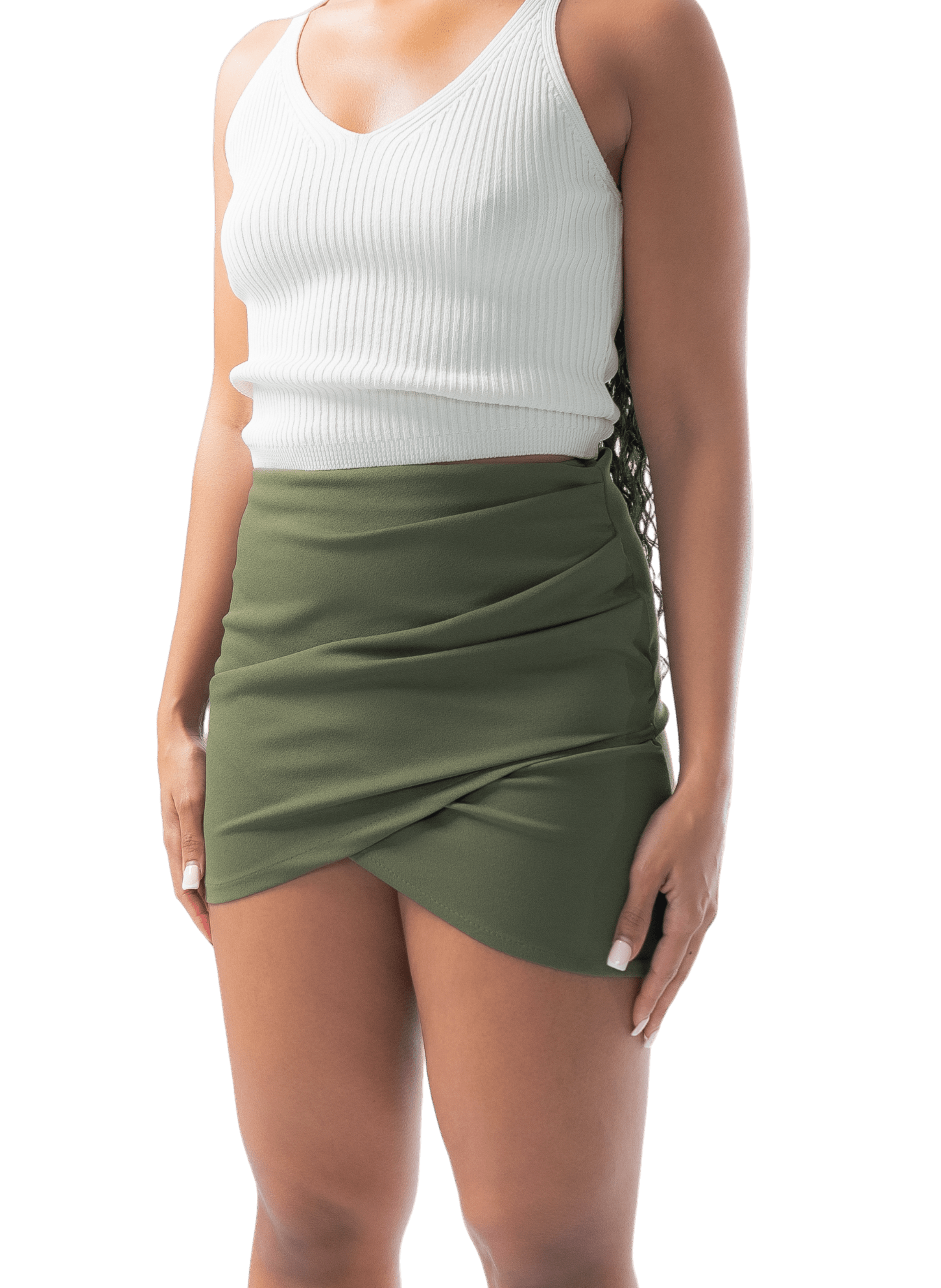 High Waisted Draped Mini Skirt - GRLS CLUB