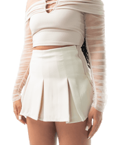 High Waisted Pleated Mini Skirt - GRLS CLUB