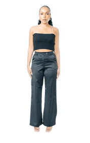 High - Waisted Satin Trousers - GRLS CLUB