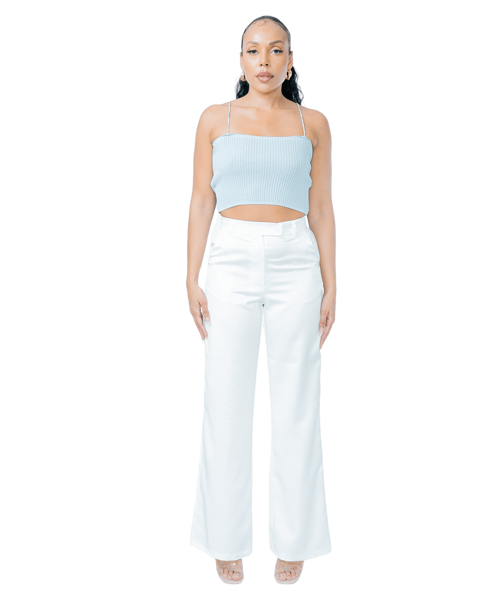 High - Waisted Satin Trousers - GRLS CLUB