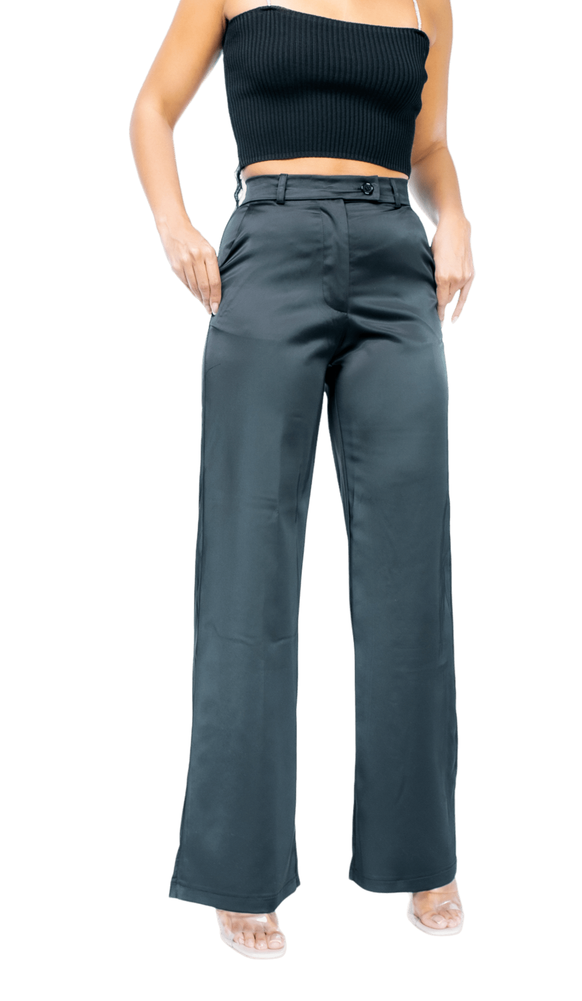 High - Waisted Satin Trousers - GRLS CLUB