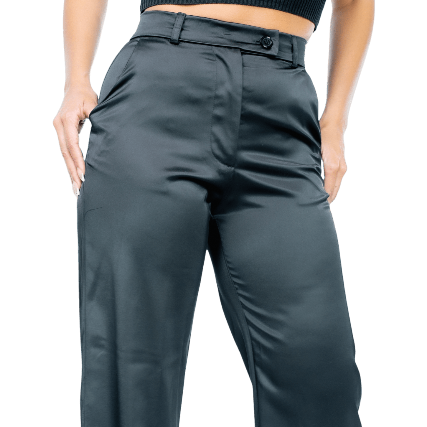 High - Waisted Satin Trousers - GRLS CLUB