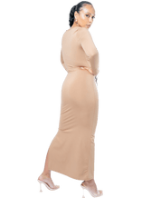 Long Sleeve Thigh Split Bodycon Maxi Dress - GRLS CLUB