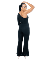 One - Shoulder Cutout Flared Jumpsuit - GRLS CLUB