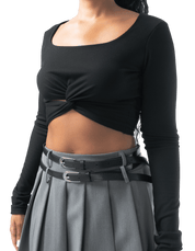 Ribbed Cut - Out Crop Top - GRLS CLUB