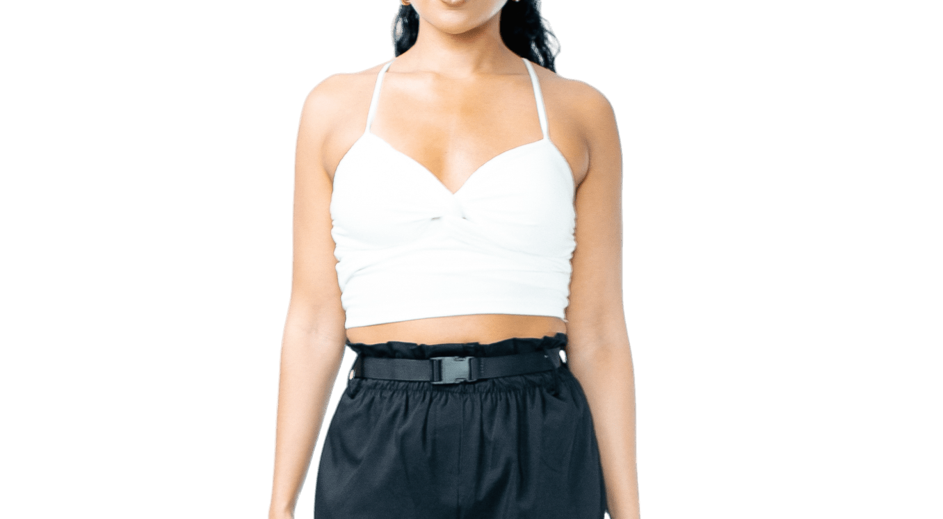 Ribbed Front - Twist Padded Crop Top - GRLS CLUB