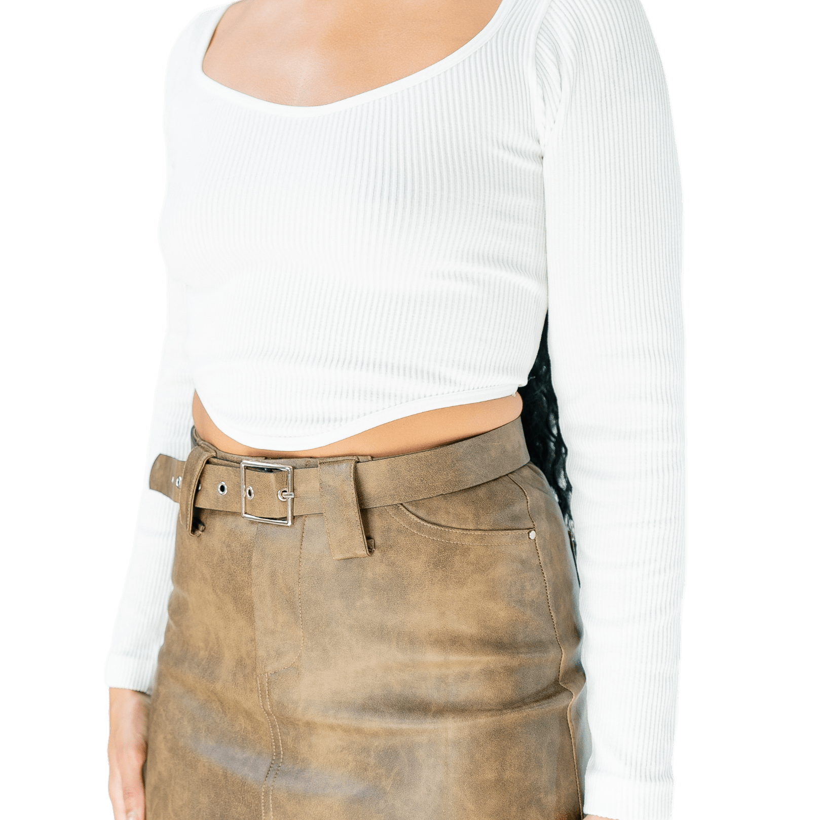 Ribbed Long Sleeve Crop Top - GRLS CLUB