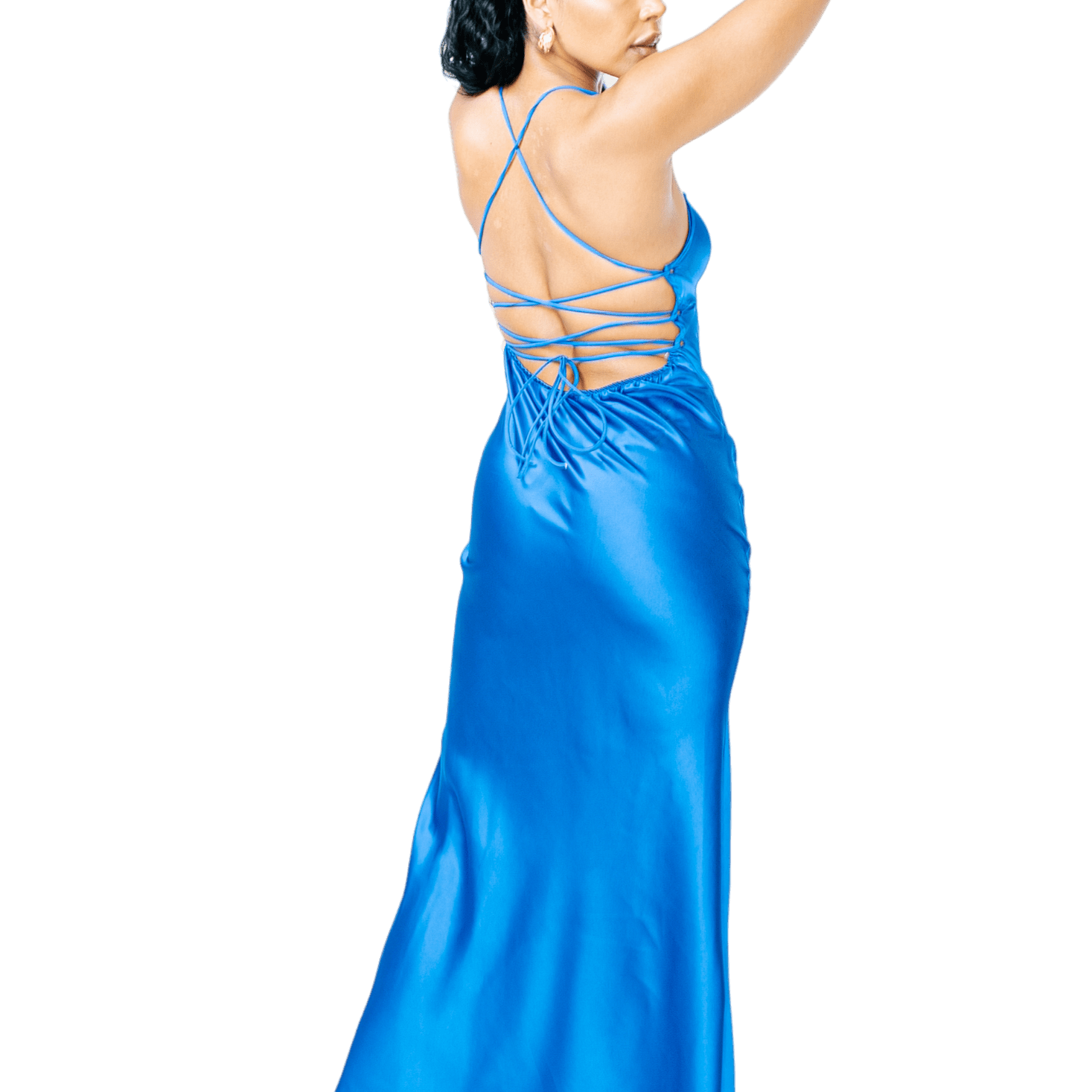 Satin Strappy Back Maxi Dress - GRLS CLUB