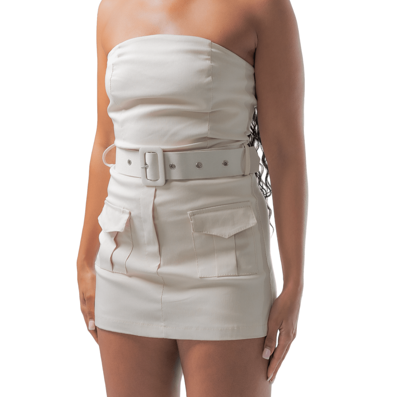 Strapless Utility Belted Playsuit - GRLS CLUB