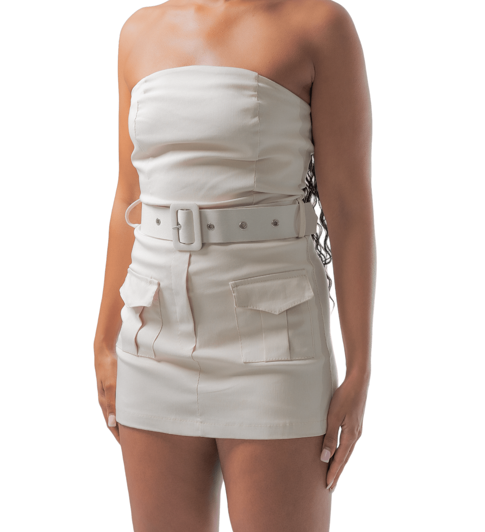 Strapless Utility Belted Playsuit - GRLS CLUB