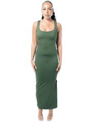 Thigh Split Bodycon Maxi Dress - GRLS CLUB