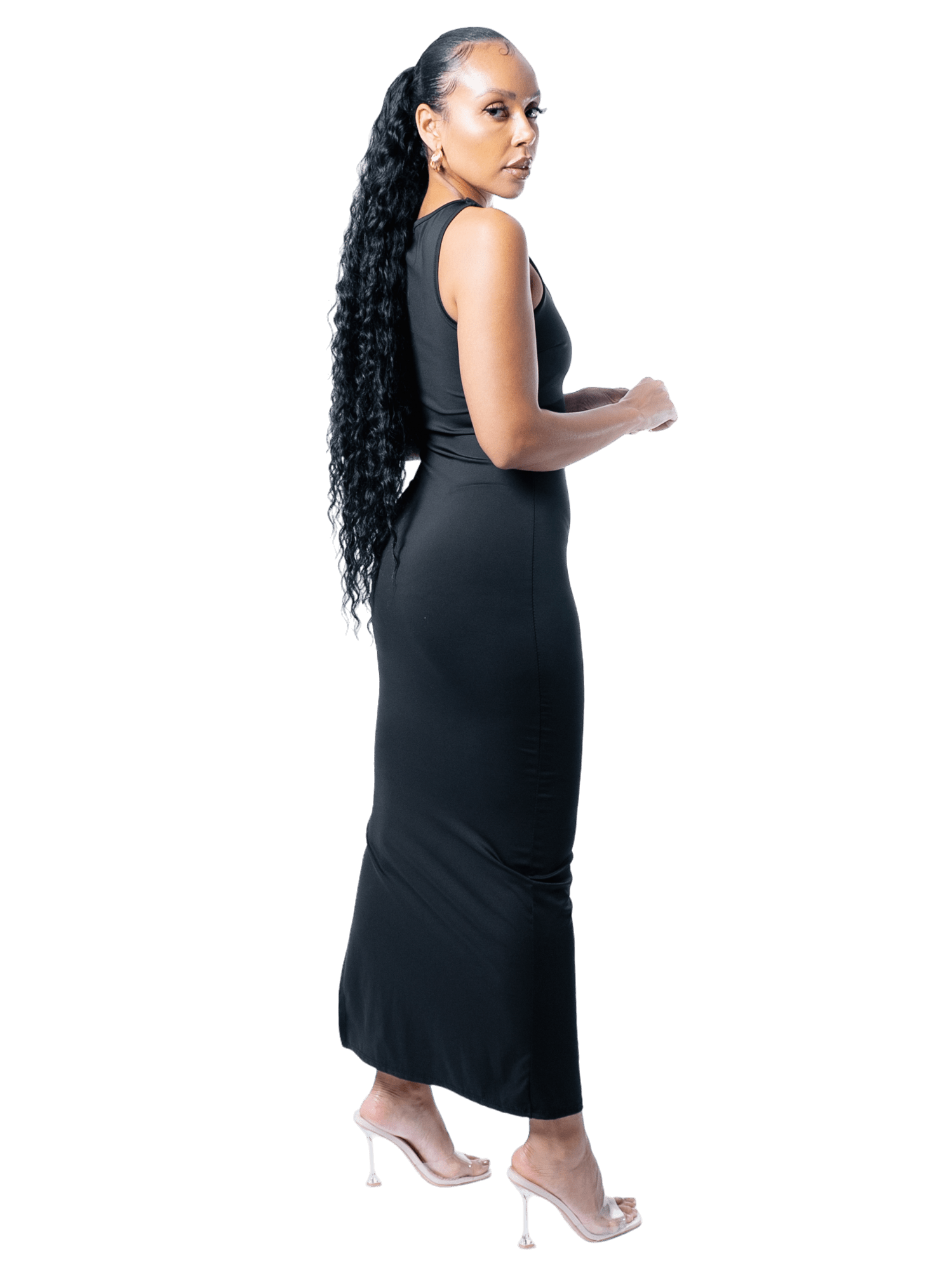 Thigh Split Bodycon Maxi Dress - GRLS CLUB