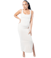 Thigh Split Bodycon Maxi Dress - GRLS CLUB