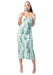 Pattern-Print Veronica Midi Dress